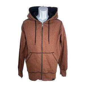 American Giant Hoodie Sweatshirt Mens Medium Brown Full Zip Cotton Made In USA